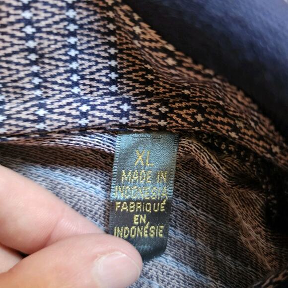 Descente International Collection Golf Polo Mens Size XL Blue Brown Allianz Vtg - Picture 8 of 9